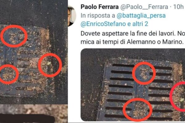 Tombino ritoccato con PhotoShop, la gaffe del grillino Ferrara a Roma: così la giunta Raggi ‘ripara’ la città