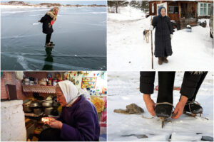 A 80 anni pattina sul lago ghiacciato, le immagini della nonnina fanno il giro del mondo