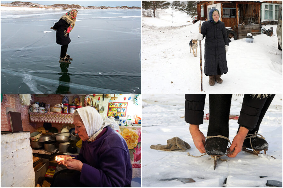 A 80 anni pattina sul lago ghiacciato, le immagini della nonnina fanno il giro del mondo