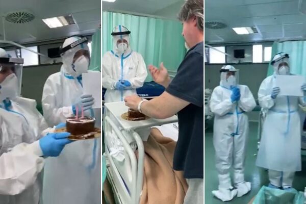 Torta di compleanno nel reparto covid, la sorpresa di medici e infermieri: “Non vi ringrazierò mai abbastanza”