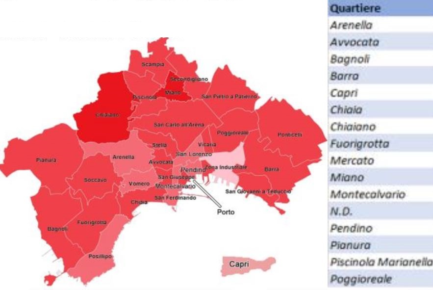 Covid a Napoli, la mappa dei contagi e delle vittime quartiere per quartiere
