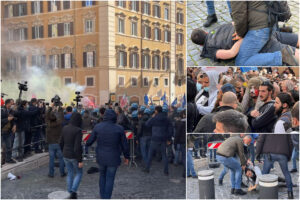Proteste a Roma, manifestanti vogliono entrare alla Camera: “Fateci passare”