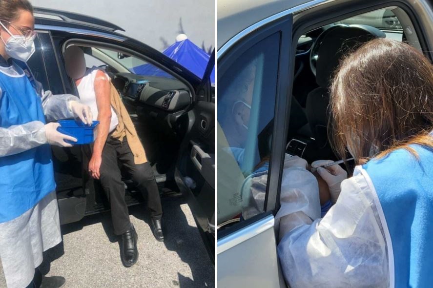 Pazienti fragili vaccinati in auto dai medici che li hanno curati: “Li fa sentire protetti”