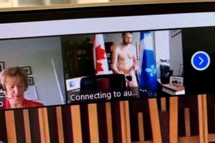 Il parlamentale nudo ad una riunione telematica su Zoom della Camera dei Comuni