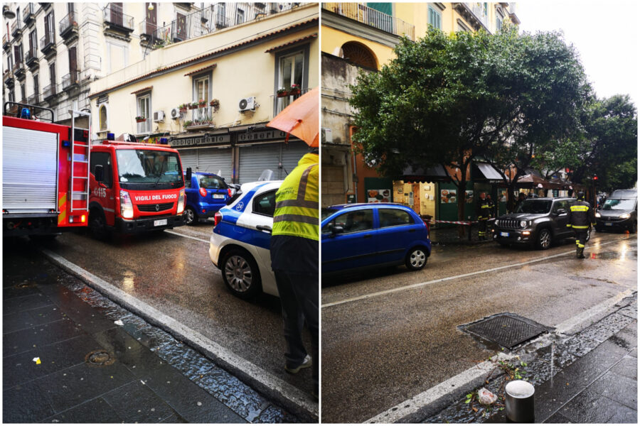 Doppio incidente al Corso Vittorio Emanuele: camion trascina alberi e autobus investe donna