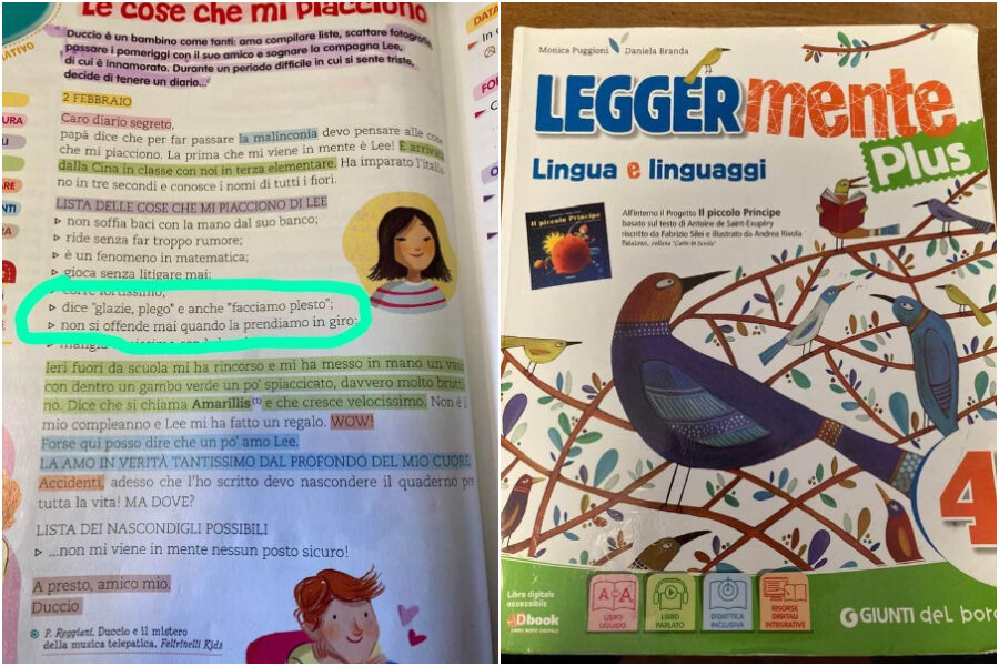 La bimba orientale dice “Glazie, plego, facciamo plesto”: bufera sul libro per le elementari