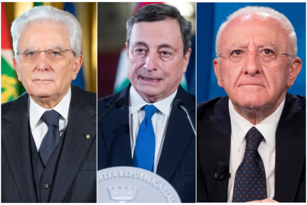 Sui vaccini De Luca gioca allo scaricabarile con Draghi e Mattarella