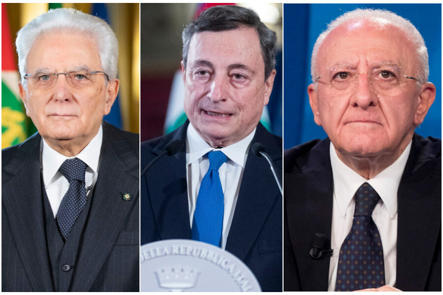 Sui vaccini De Luca gioca allo scaricabarile con Draghi e Mattarella