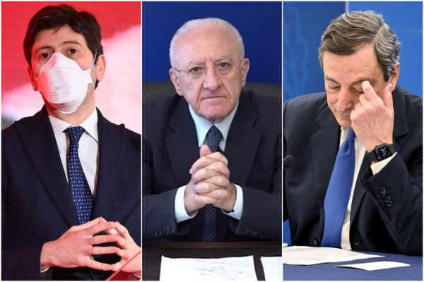 De Luca e la coscienza a “corrente alternata” di Draghi: “Zone demenziali, dosi scippate e rabbia giustificata” De Luca e la coscienza a “corrente alternata” di Draghi: “Zone demenziali, dosi scippate e rabbia giustificata”