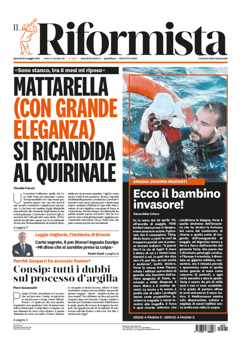 Quotidiano del 20 maggio 2021