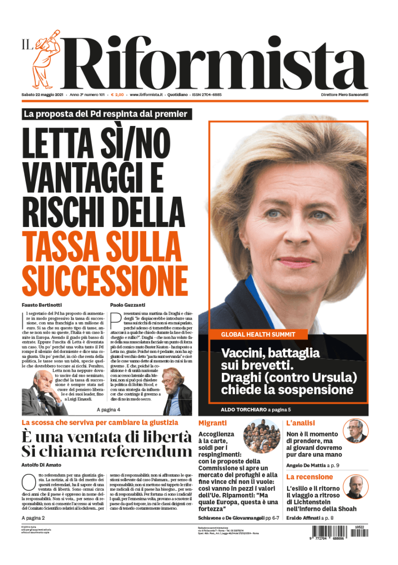 Quotidiano del 22 maggio 2021