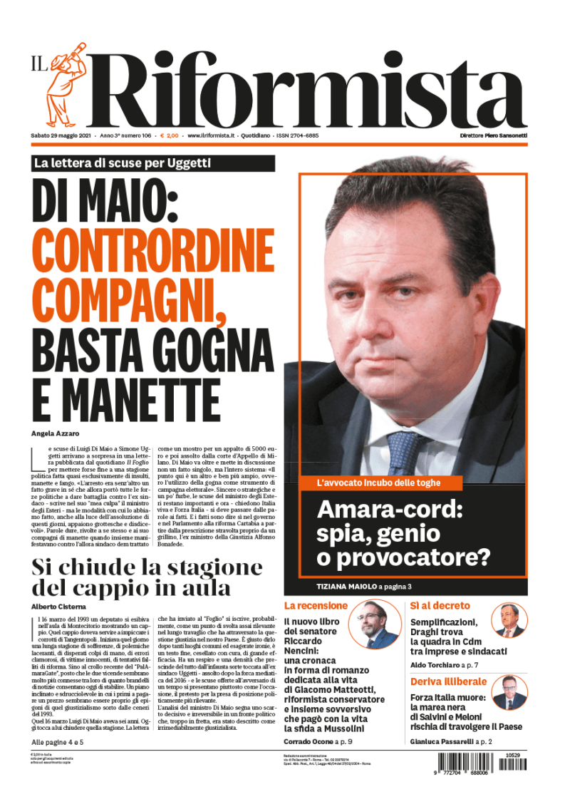 Quotidiano del 29 maggio 2021