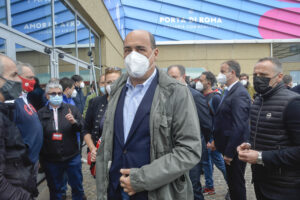 Inaugurazione del nuovo hub vaccinale Porte di Roma nella foto Nicola Zingaretti