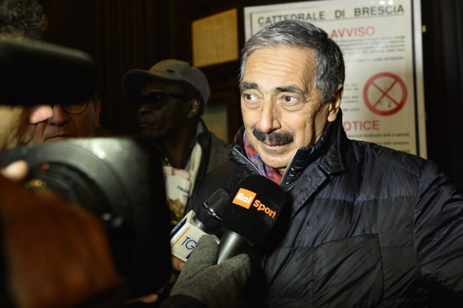 Foto Richard Morgano – LaPresse
01 Febbraio 2018 –  Brescia (Italia)
Sport Calcio 
Funerale di Azeglio Vicini
Nella foto: Marino Bartoletti

Photo Richard Morgano – LaPresse
01 February 2018 – Brescia (Italy)
Sport Football
Funeral of Azeglio Vicini
In the pic: Marino Bartoletti