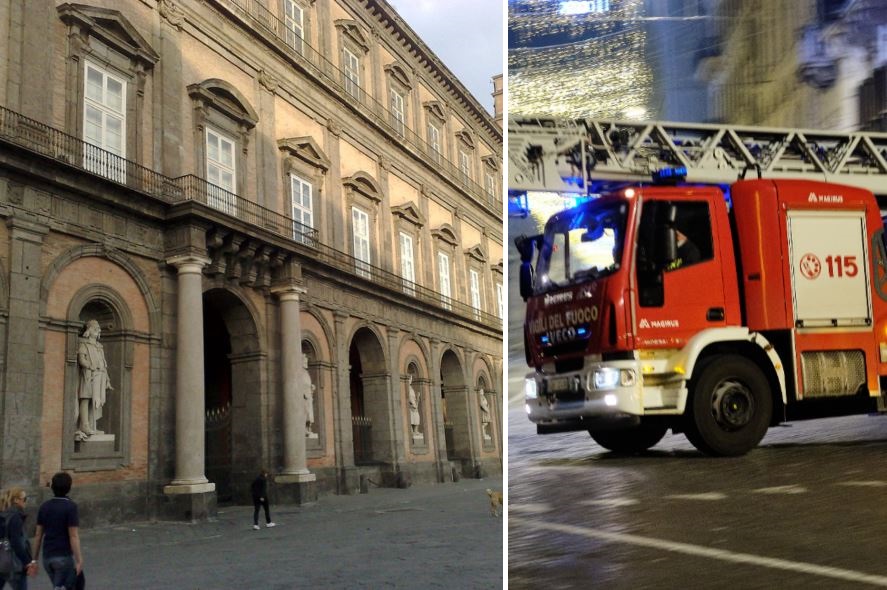 Palazzo Reale, incendio nella notte domato dai vigili