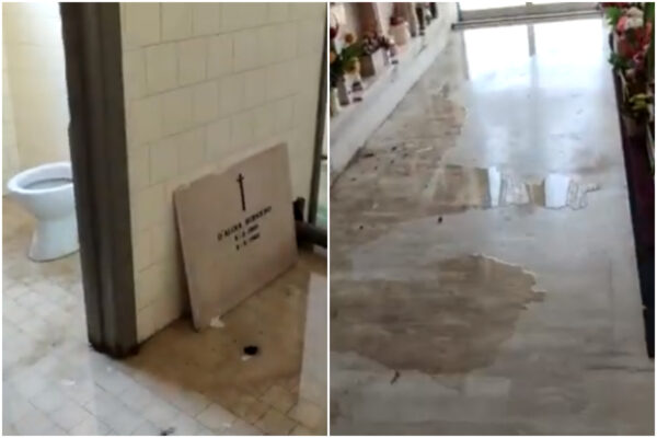 La vergogna del cimitero Flaminio: lapidi buttate nelle toilette
