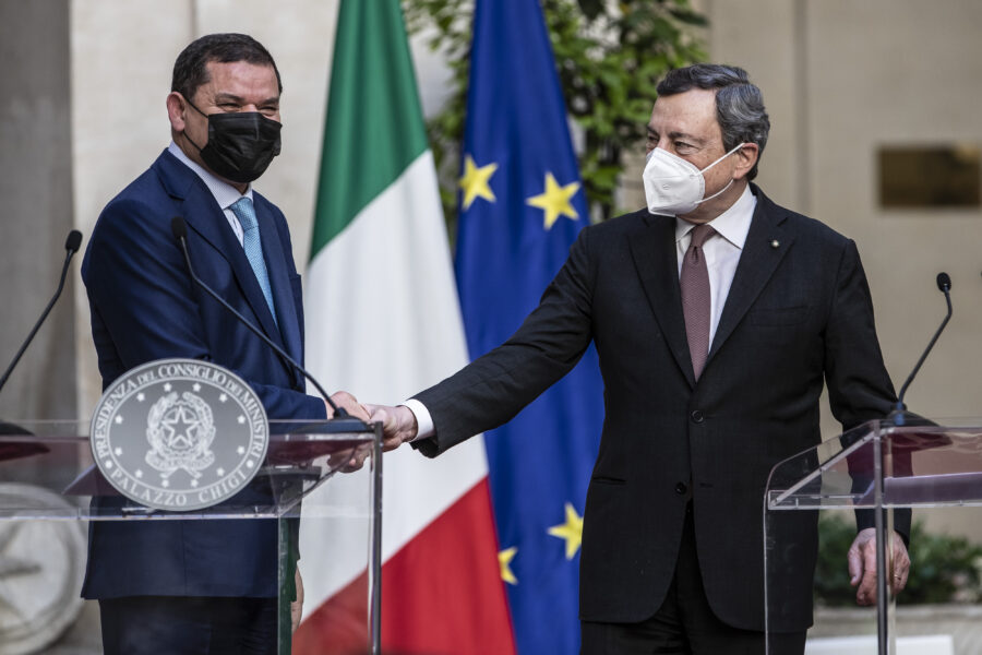 ABDULHAMID AL DABAIBA, ABDUL HAMID DBEIBAH,  PREMIER LIBICO MARIO DRAGHI