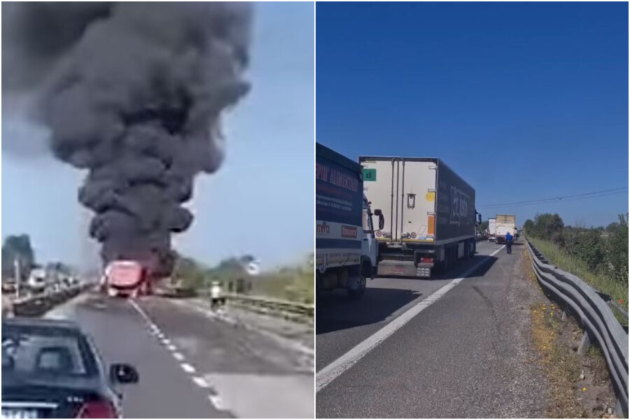 Inferno di fuoco sulla Statale, schianto tra autocisterna e camion: un morto e due feriti, trovato piede mozzato