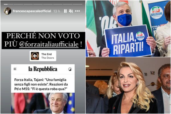Per Tajani “la famiglia senza figli non esiste”: il numero due di Forza Italia scaricato anche da Francesca Pascale