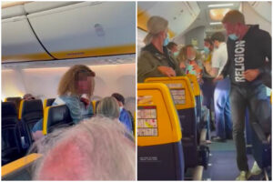 Sputi e calci sul volo Ibiza-Milano, donna rifiuta di usare la mascherina: “Mio fratello è maresciallo”