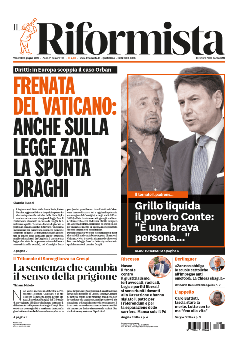 Quotidiano del 25 giugno 2021