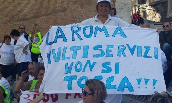 Protesta della Multiservizi a Roma