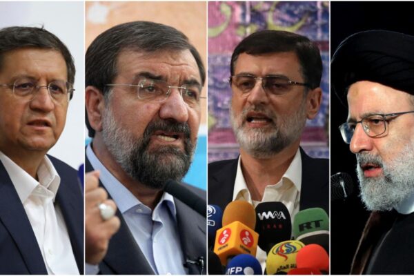 Abdolnasser Hemmati, Mohsen Rezaei, Amir Hossein Ghazizadeh Hashemi e Ebrahim Raisi