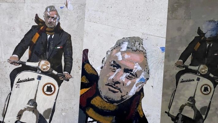 Il murales per Mourinho imbrattato