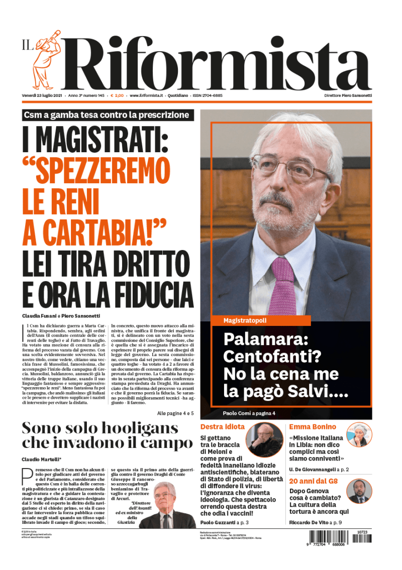 Quotidiano del 23 luglio 2021