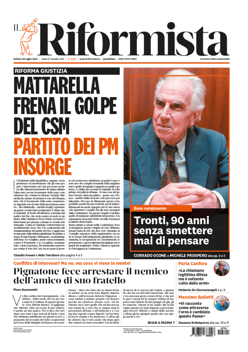 Quotidiano del 24 luglio 2021