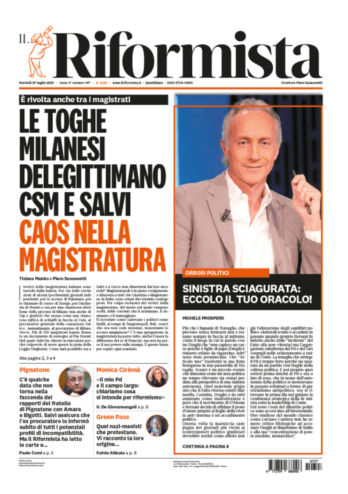 Quotidiano del 27 luglio 2021