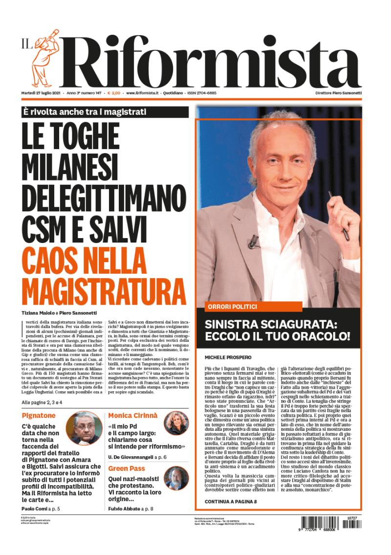 Quotidiano del 27 luglio 2021