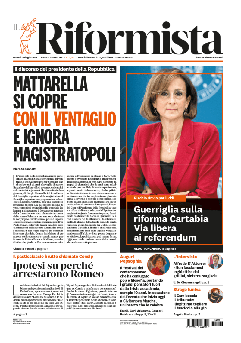 Quotidiano del 29 luglio 2021