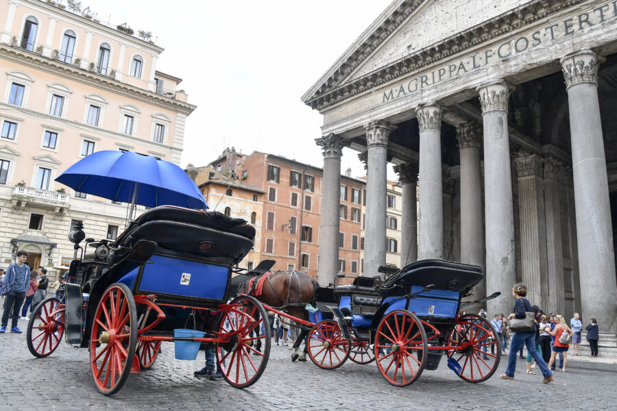 Foto Fabrizio Corradetti/LaPresse
01 ottobre 2018 Roma , Italia 
Botticelle in citta’
Nella foto: Botticelle a Piazza della Rotonda

Photo Fabrizio Corradetti/LaPresse
October 01 th, 2018 Roma, Italy
News
Botticelle in the city
In the photo: Botticelle in Piazza della Rotonda