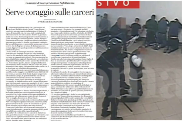 La surreale ricetta di Repubblica: Boeri e Perotti propongono più carceri contro le carceri…