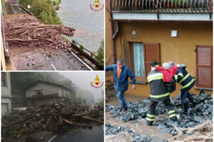 Comasco in ginocchio per il maltempo, strade bloccate e paesi allagati: “Non uscite di casa”