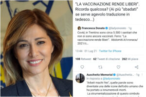 Francesca Donato, l’europarlamentare leghista che cita gli slogan nazisti contro il vaccino