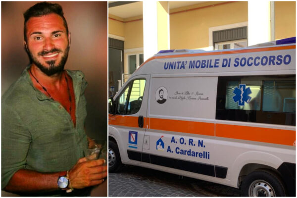 Ambulanza donata al Cardarelli: il cuore dei genitori di Mariano Panariello, giovane morto in un incidente stradale