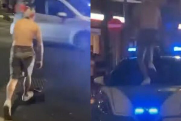 Sale sull’auto della polizia, il video è virale e gli agenti lo trovano in casa con la droga