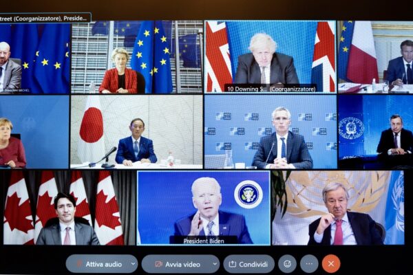 Foto Filippo Attili/Palazzo Chigi/LaPresse 24 agosto 2021 Roma, Italia politica Il Presidente del Consiglio, Mario Draghi, ha partecipato in videoconferenza alla riunione straordinaria del G7 sulla situazione in AfghanistanDISTRIBUTION FREE OF CHARGE – NOT FOR SALE – Obbligatorio citare la fonte LaPresse/Palazzo Chigi/Filippo Attili