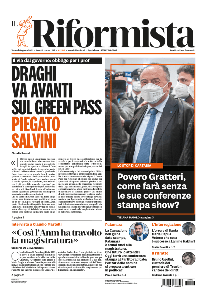 Quotidiano del 6 agosto 2021