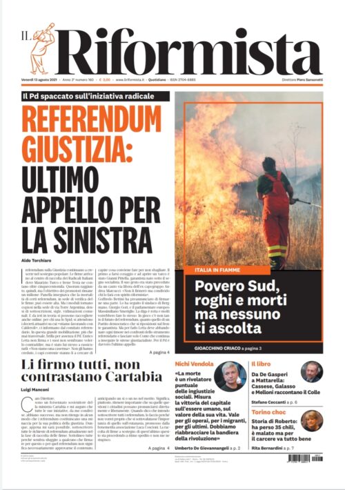 Quotidiano del 13 agosto 2021