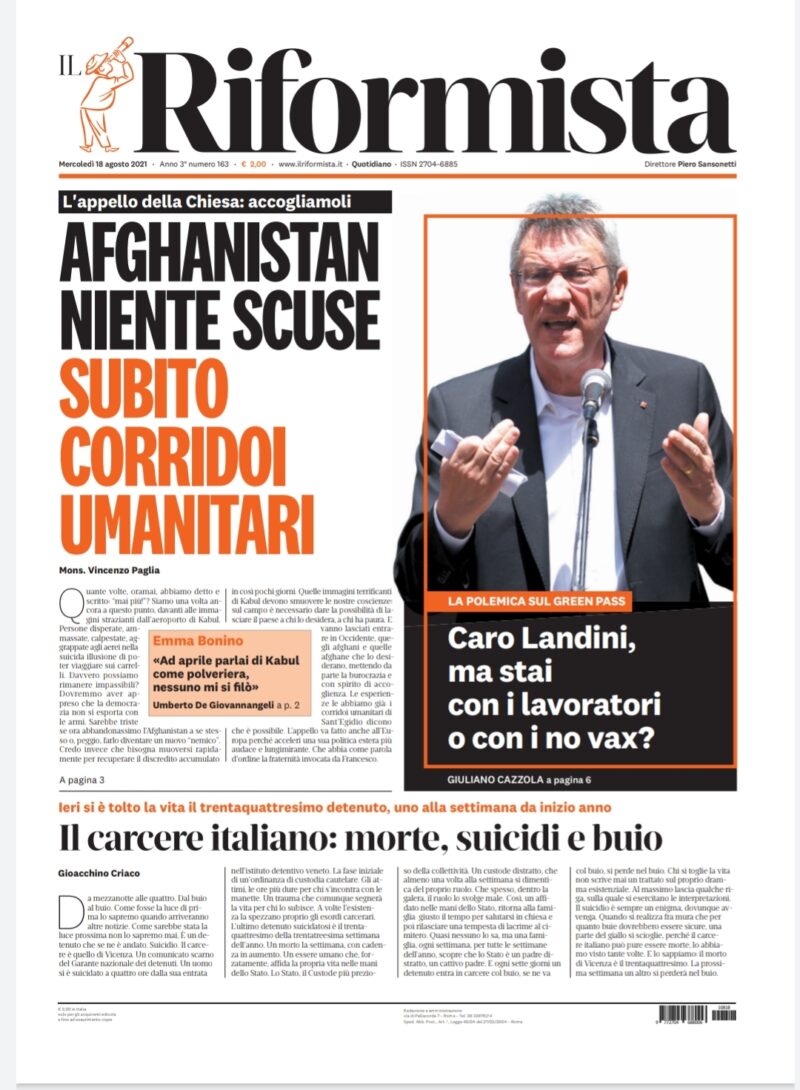 Quotidiano del 18 agosto 2021