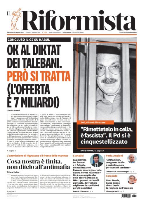 Quotidiano del 25 agosto 2021