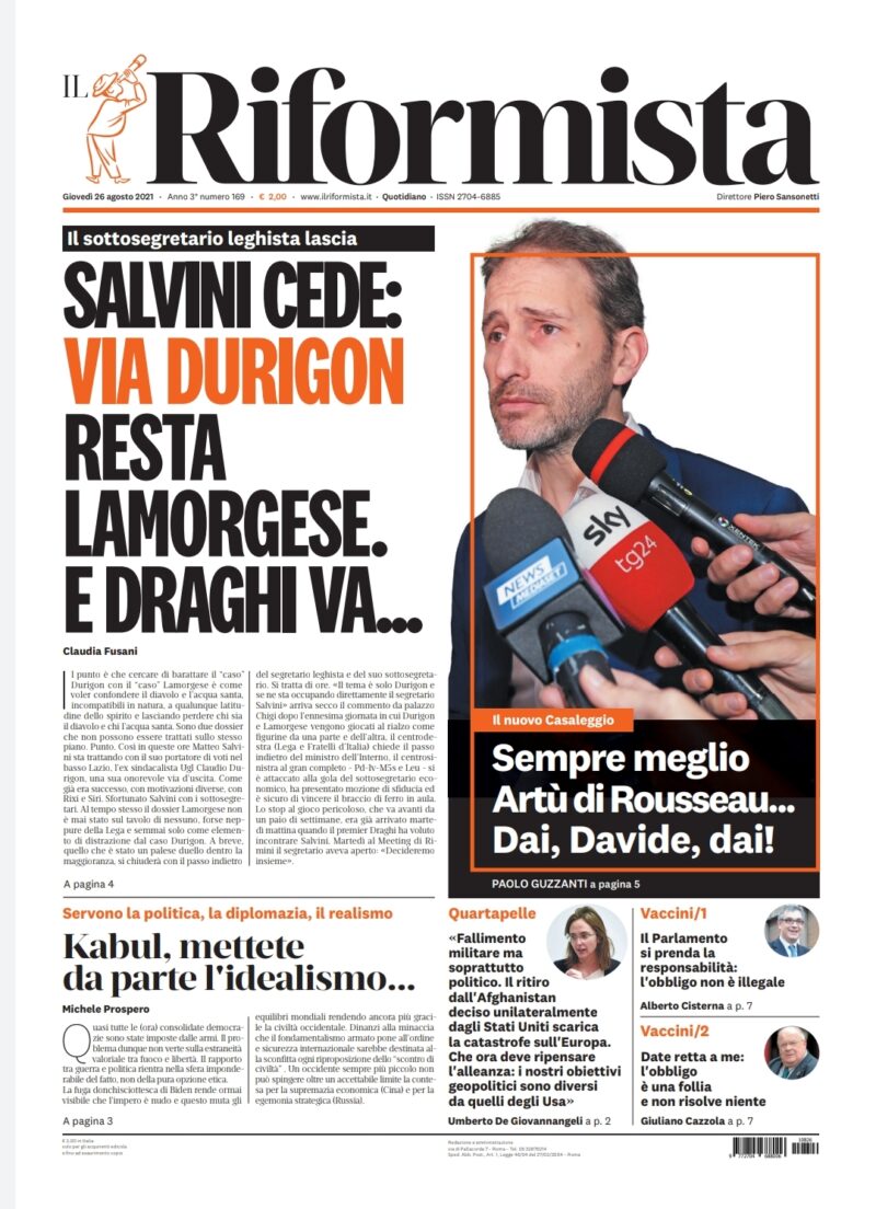 Quotidiano del 26 agosto 2021