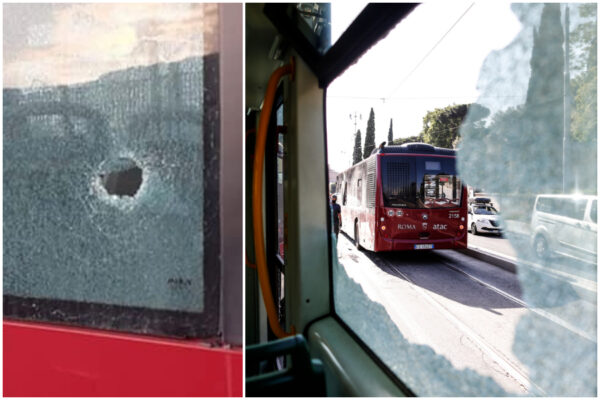 Bersaglio Atac, ennesimo episodio di sassi e bottiglie contro i mezzi pubblici: ferito alla testa l’autista