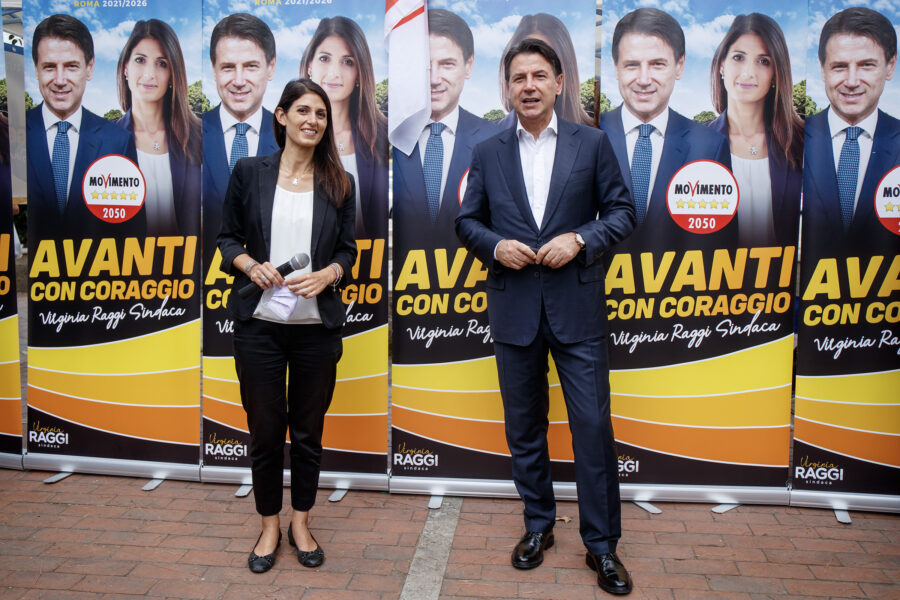 Foto Roberto Monaldo / LaPresse
03-09-2021 Roma 
Politica
Amministrative Roma – Virginia Raggi e Giuseppe Conte incontrano i cittadini del quartiere San Basilio
Nella foto Virginia Raggi, Giuseppe Conte

Photo Roberto Monaldo / LaPresse
03-09-2021 Rome (Italy)
Administrative elections Rome – Virginia Raggi and Giuseppe Conte meet the citizens of the San Basilio district 
In the photo Virginia Raggi, Giuseppe Conte