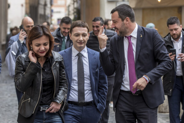 Foto Roberto Monaldo / LaPresse
08-03-2019 Roma
Politica
Matteo Salvini a passeggio nei pressi del Senato
Nella foto Iva Garibaldi, Luca Morisi, Matteo Salvini 

Photo Roberto Monaldo / LaPresse
08-03-2019 Rome (Italy)
Matteo Salvini walking near the Senate
In the pic  Iva Garibaldi, Luca Morisi, Matteo Salvini