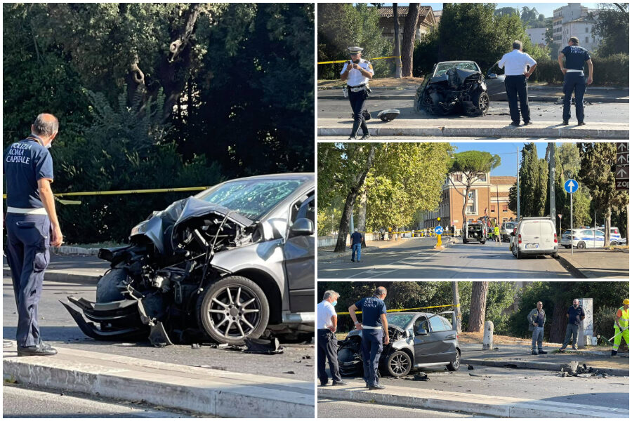 Auto abbatte palo, dramma sul lungotevere: muore 22enne, gravi tre amici