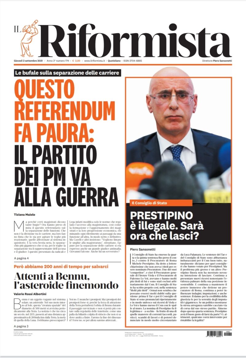 Quotidiano del 2 settembre 2021